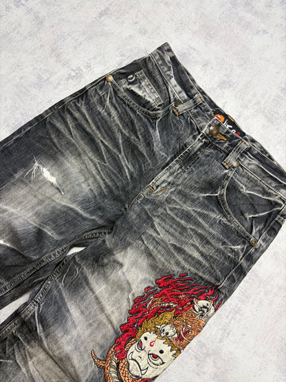 Vintage Japanese Style Straight Denim Jeans (S - W31)