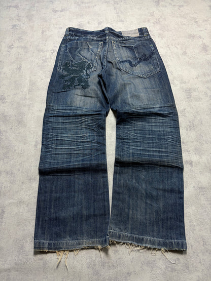 Vintage Japanese Style Straight Denim Jeans (S/M - W34)