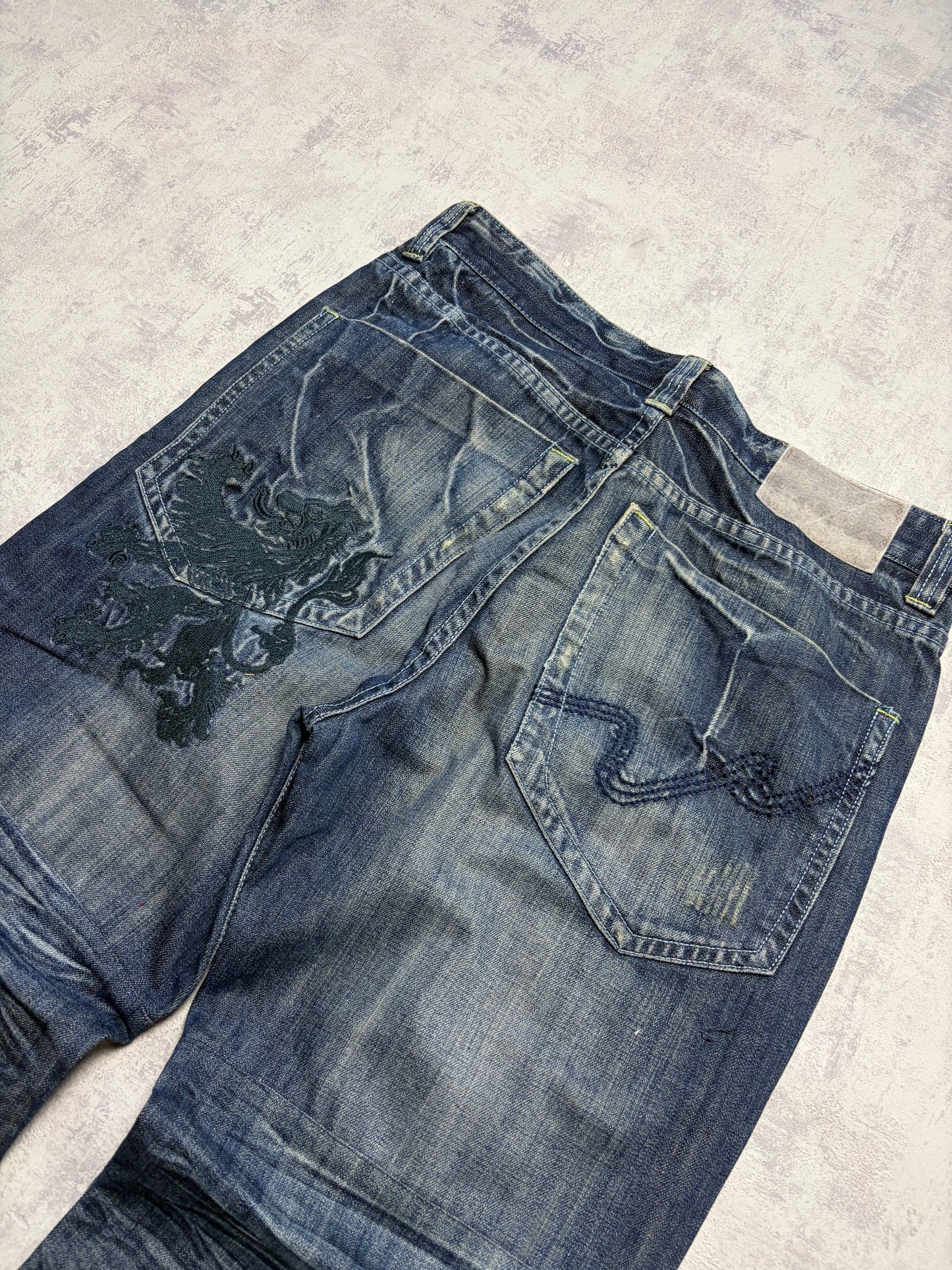 Vintage Japanese Style Straight Denim Jeans (S/M - W34)