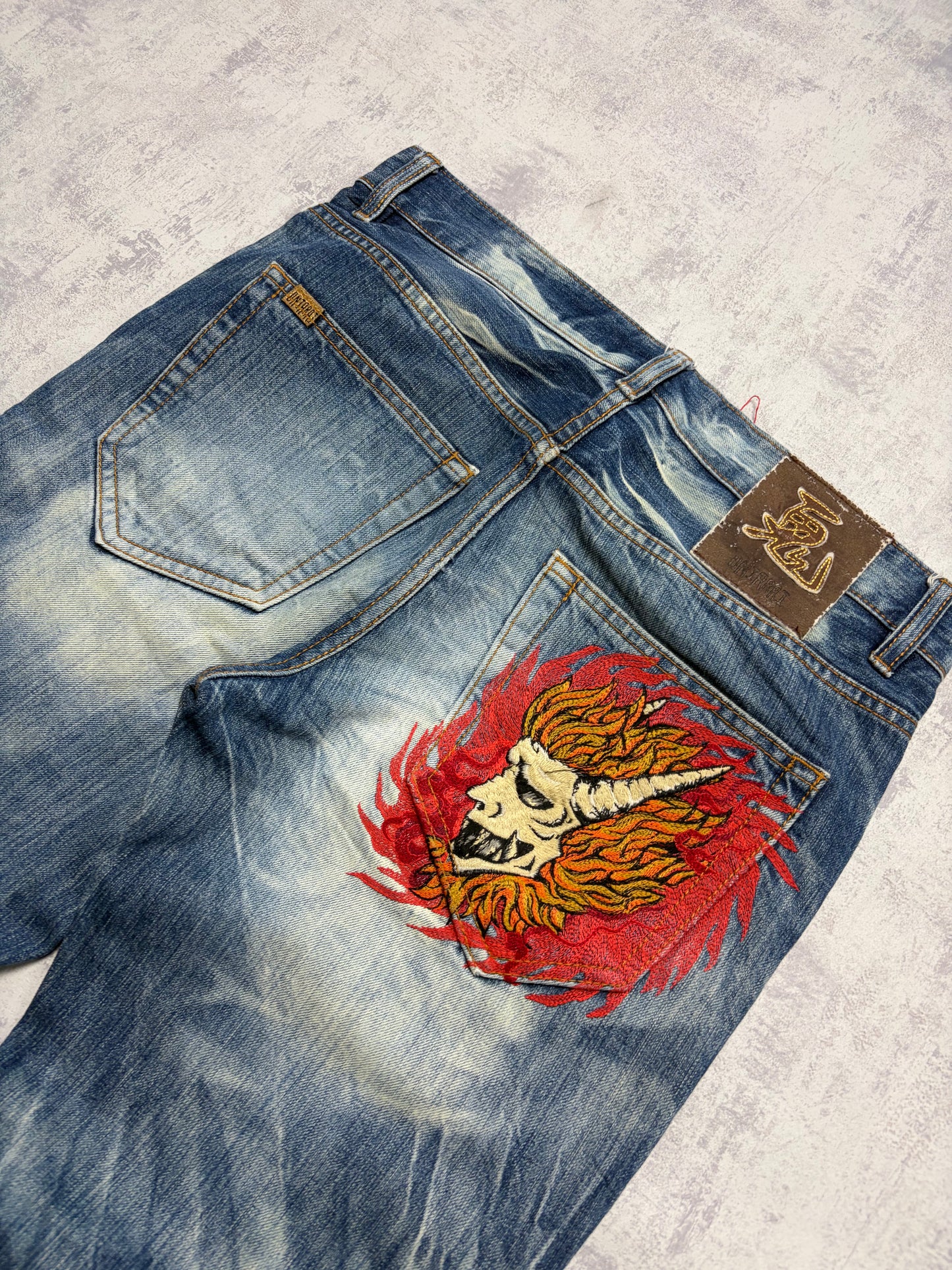 Vintage Japanese Style Straight Denim Jeans (S - W31)