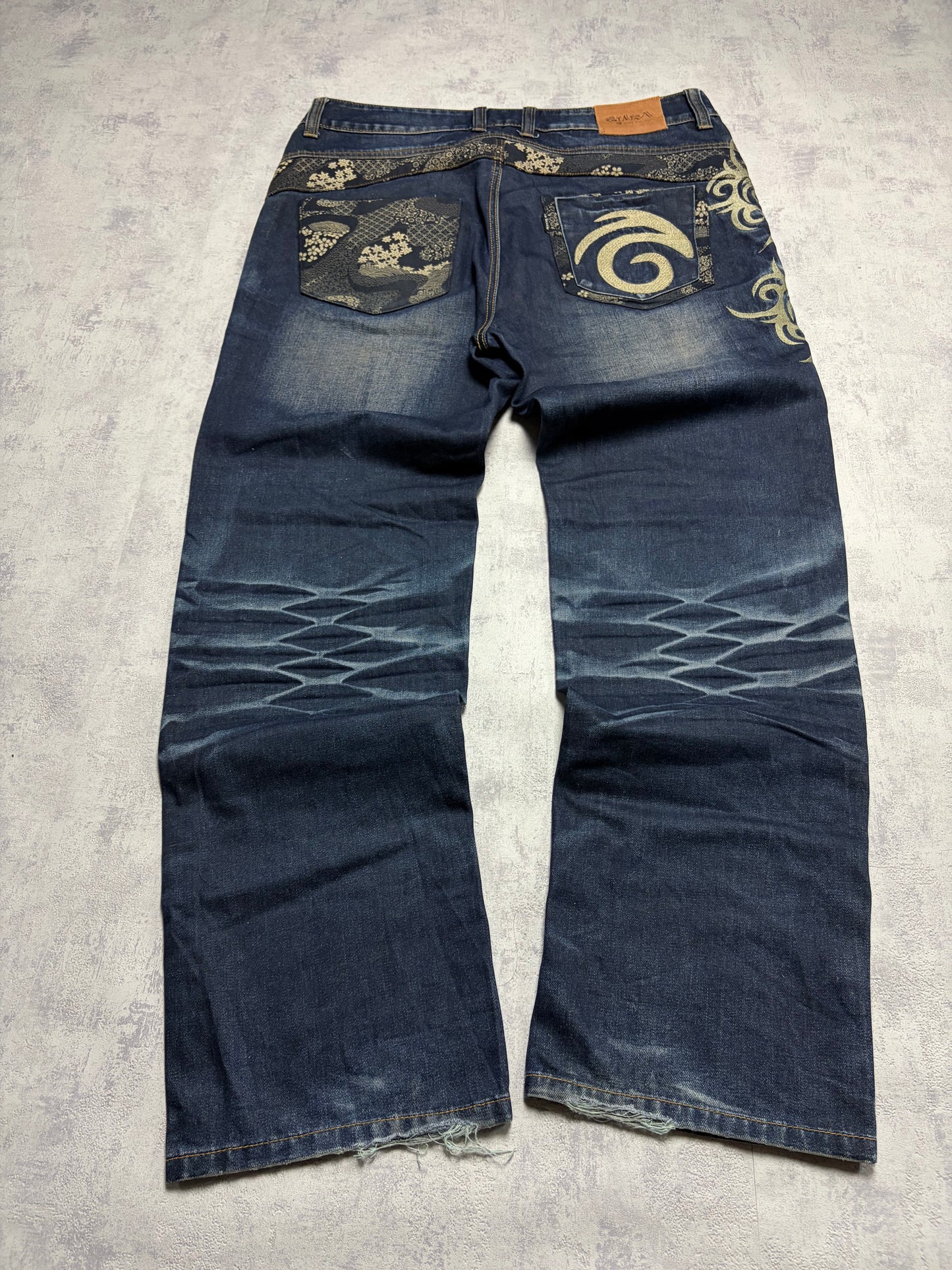 Vintage Japanese Style Baggy Straight Denim Jeans (L/XL)