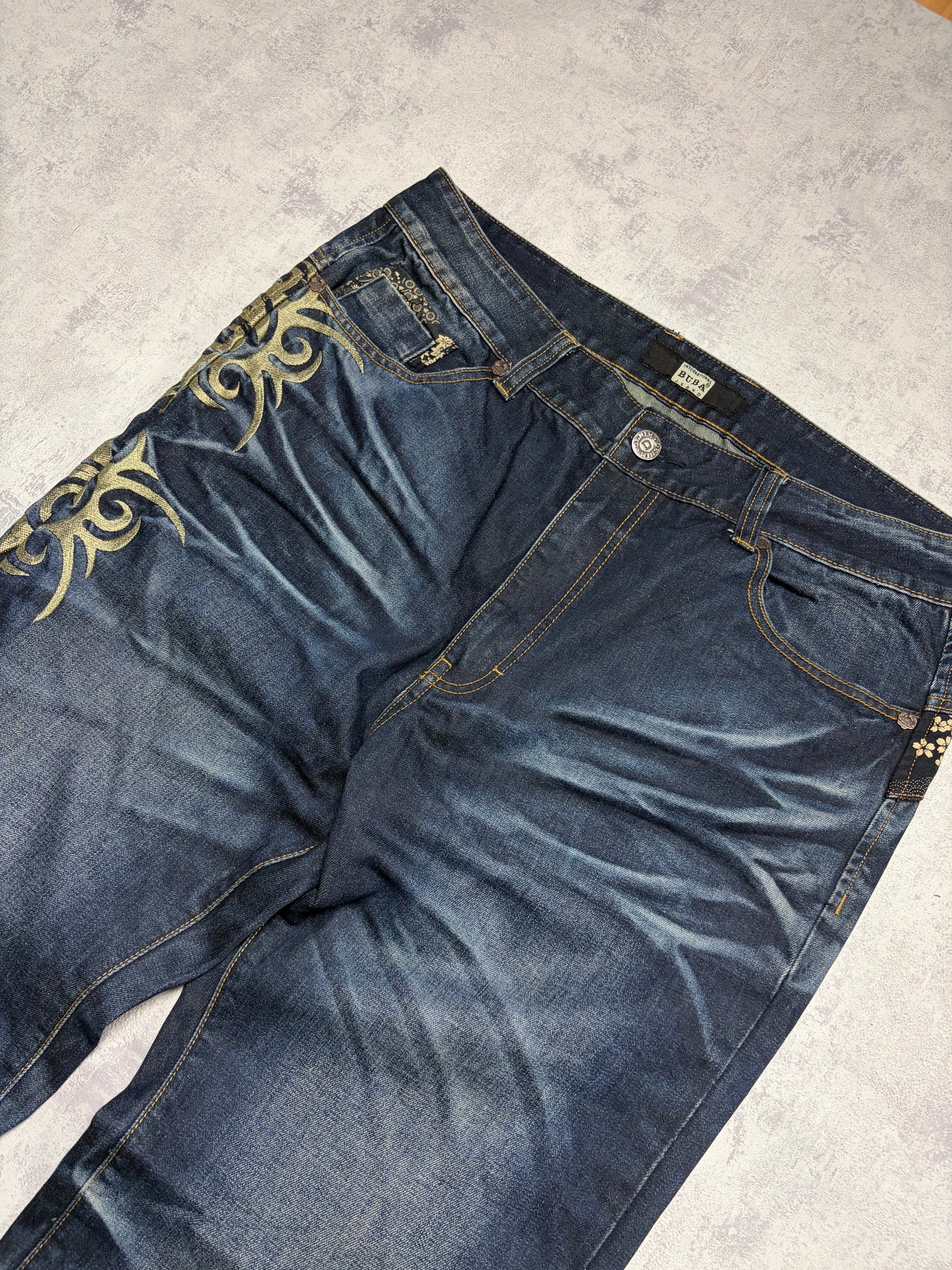 Vintage Japanese Style Baggy Straight Denim Jeans (L/XL)