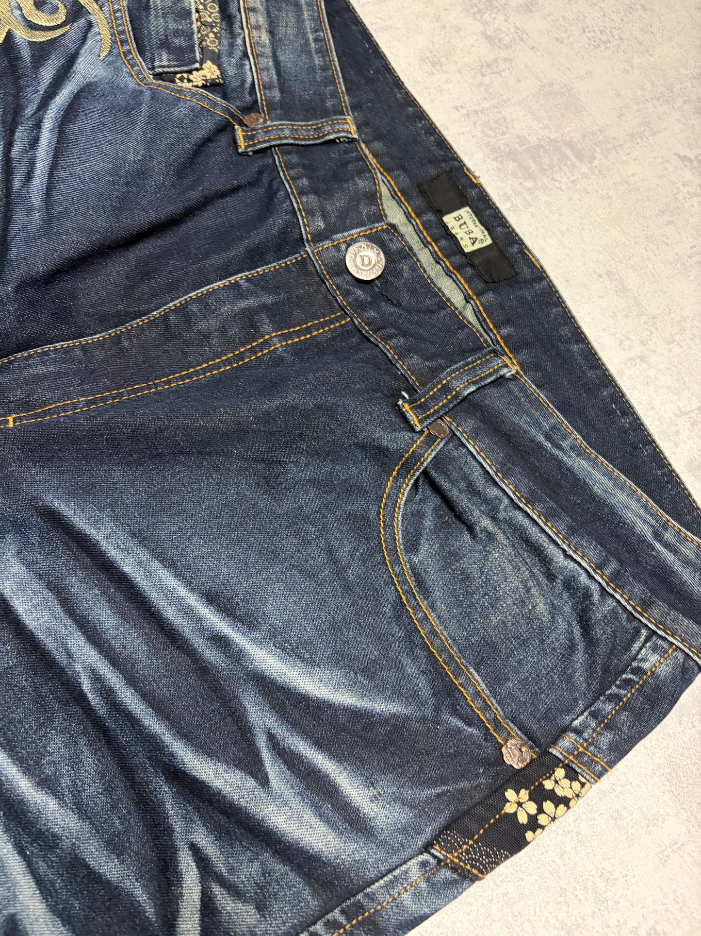 Vintage Japanese Style Baggy Straight Denim Jeans (L/XL)