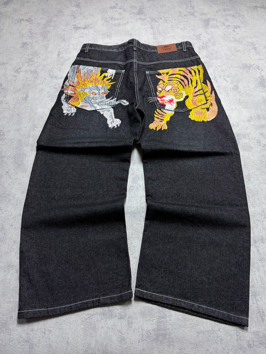 Vintage Japanese Style Baggy Straight Denim Jeans (L - W34)