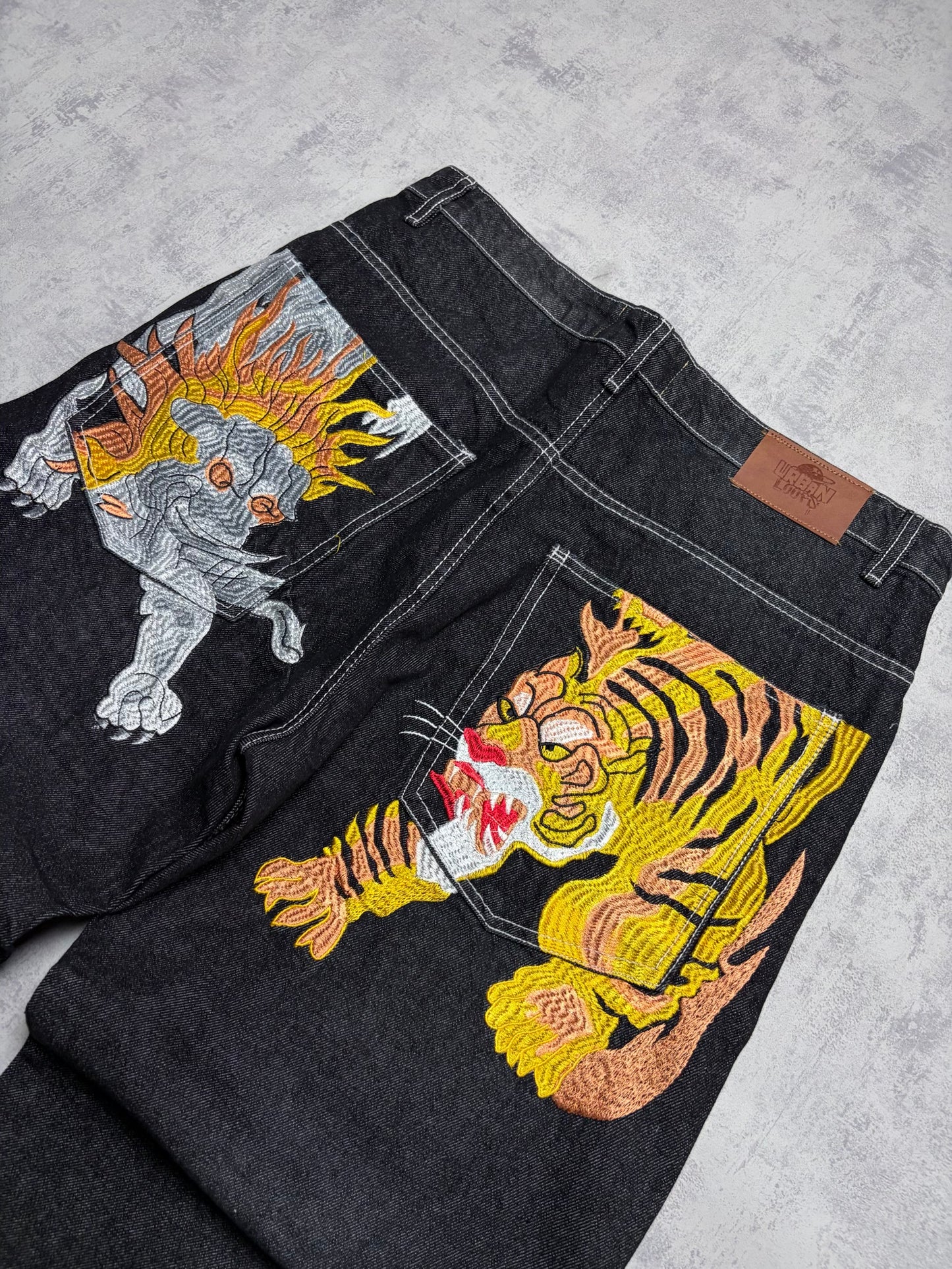 Vintage Japanese Style Baggy Straight Denim Jeans (L - W34)