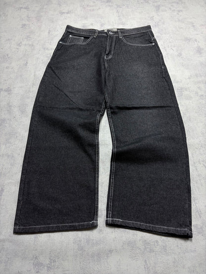 Vintage Japanese Style Baggy Straight Denim Jeans (L - W34)