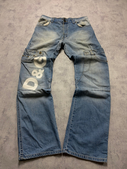 Vintage D&G Dolce & Gabbana Jeans Straight Fit Print (M)
