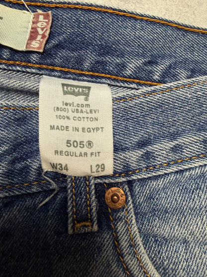 Straight Fit Levis 505 Jeans Denim (M - W34 L29)