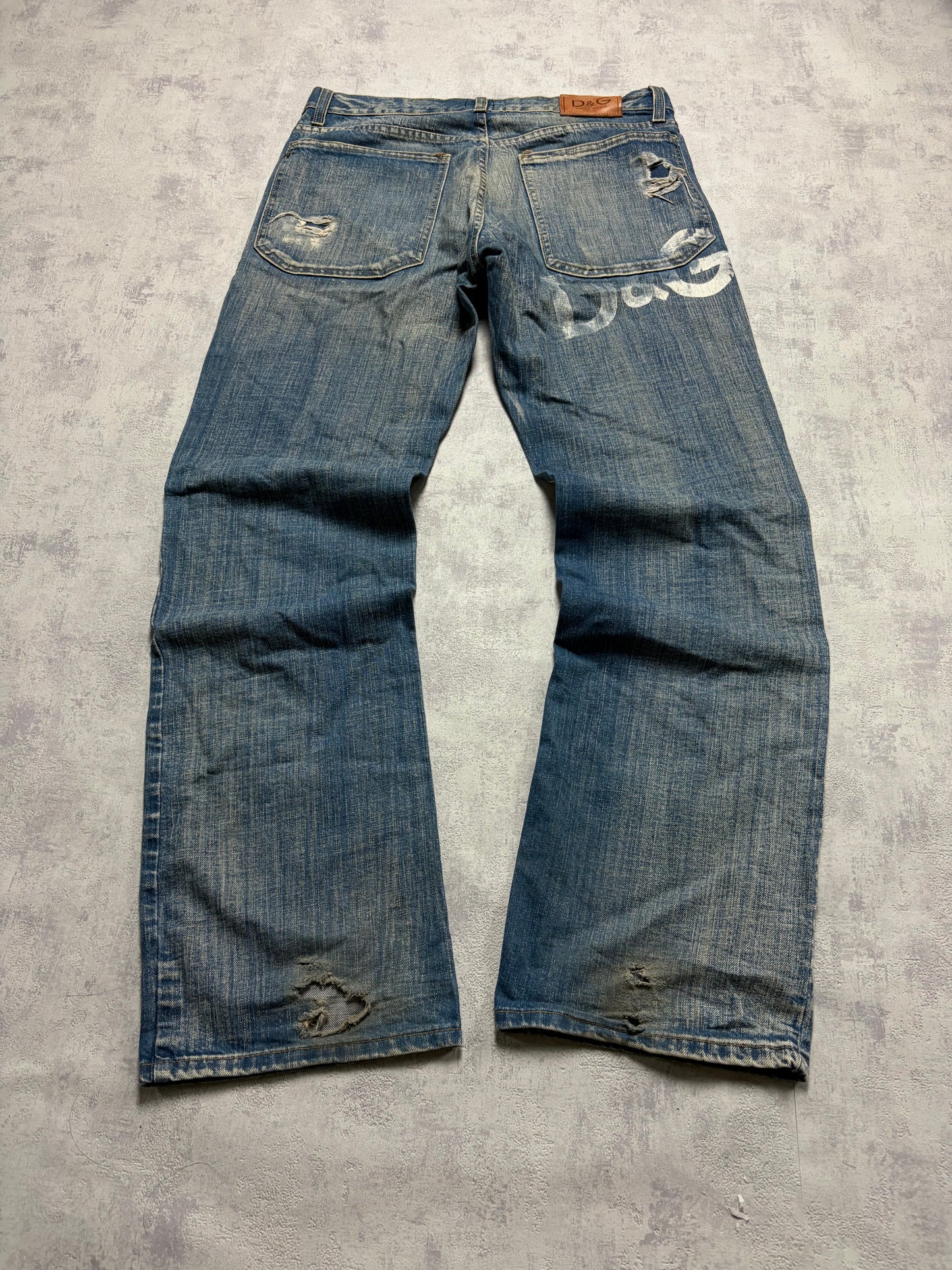 Vintage D&G Dolce & Gabbana Jeans Straight Fit Print (M)