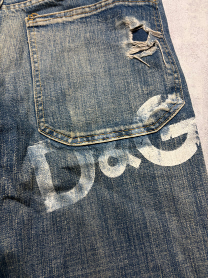 Vintage D&G Dolce & Gabbana Jeans Straight Fit Print (M)