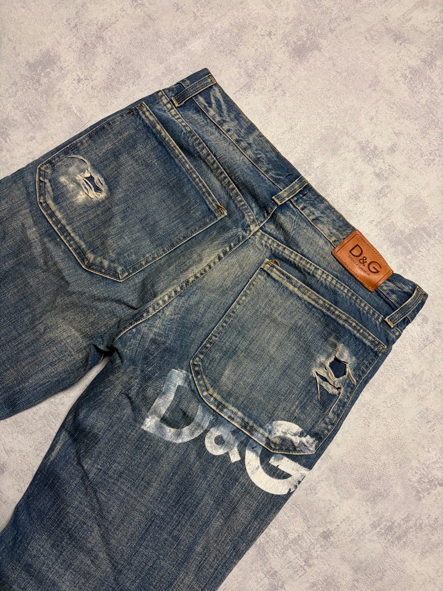 Vintage D&G Dolce & Gabbana Jeans Straight Fit Print (M)