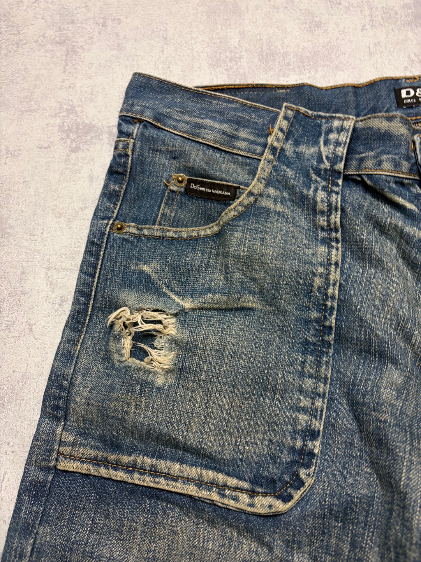 Vintage D&G Dolce & Gabbana Jeans Straight Fit Print (M)